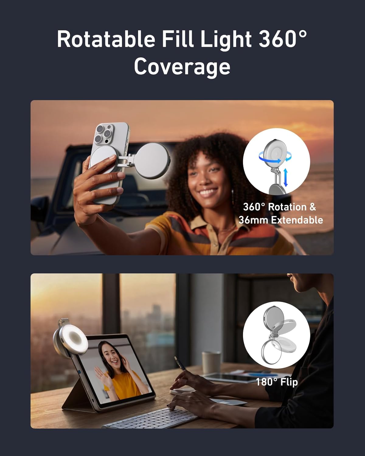 Lumeo™  ✨ 3-in-1 Magnetic Beauty Selfie Light for Phones